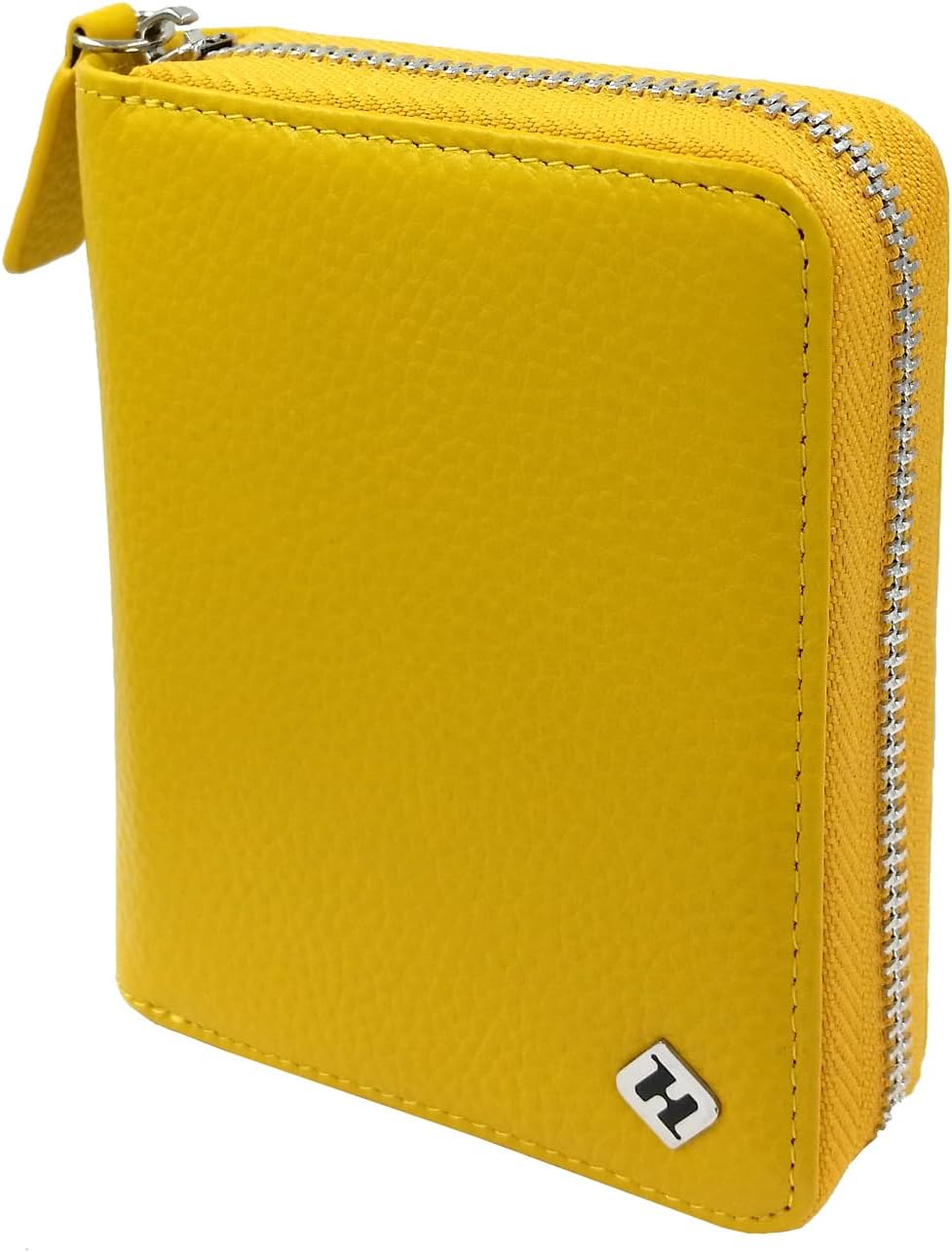 Portemonnaie Damen klein viele Fächer Leder, gelb, Reissverschluss, Münzfach, RFID Schutz | Geldbörs