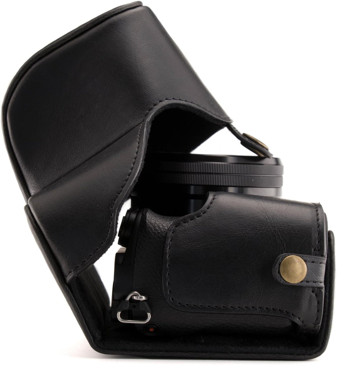 MegaGear Sony Alpha A6300, A6000 (16-50 mm) Ever Ready Leder Kamera-Case mit Trageriemen und Batteri