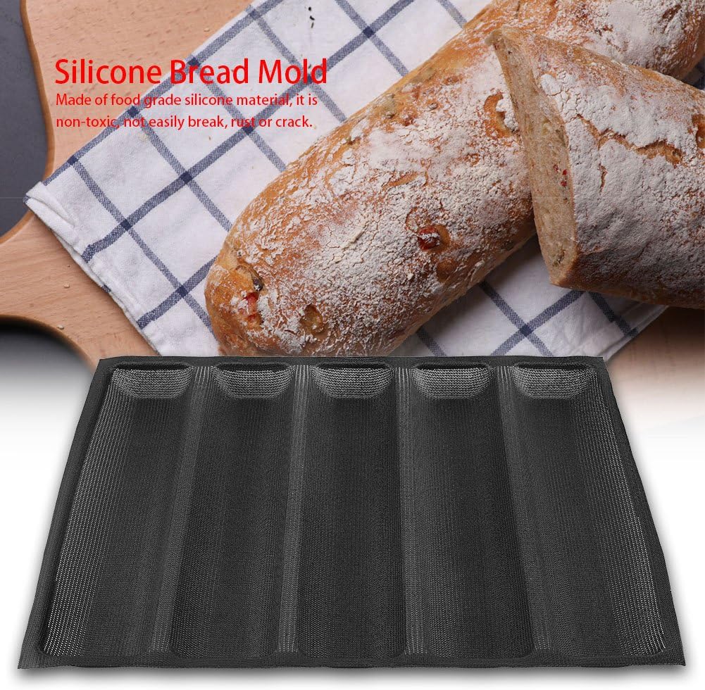 5 Laib Silikon Baguette Backform Baguetteblech, Baguette Pan Baguette Backblech Französisch Brot Bac
