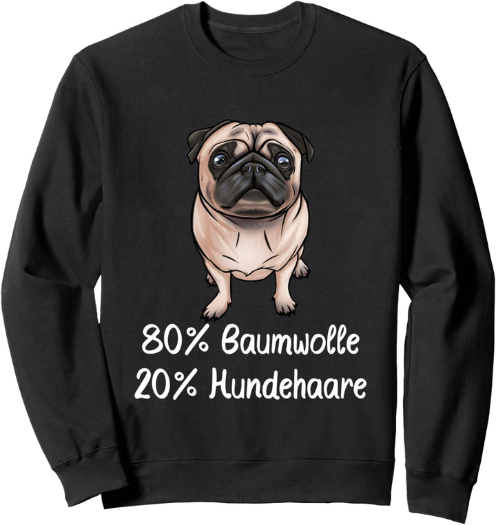 Mops Pulli 80% Baumwolle 20% Hundehaare Sweatshirt