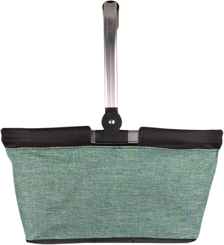 Einkaufskorb faltbar, 20L Tragekorb mit Alurahmen faltbar, Geschenk Einkaufstasche Mama, grün, Gr&#x