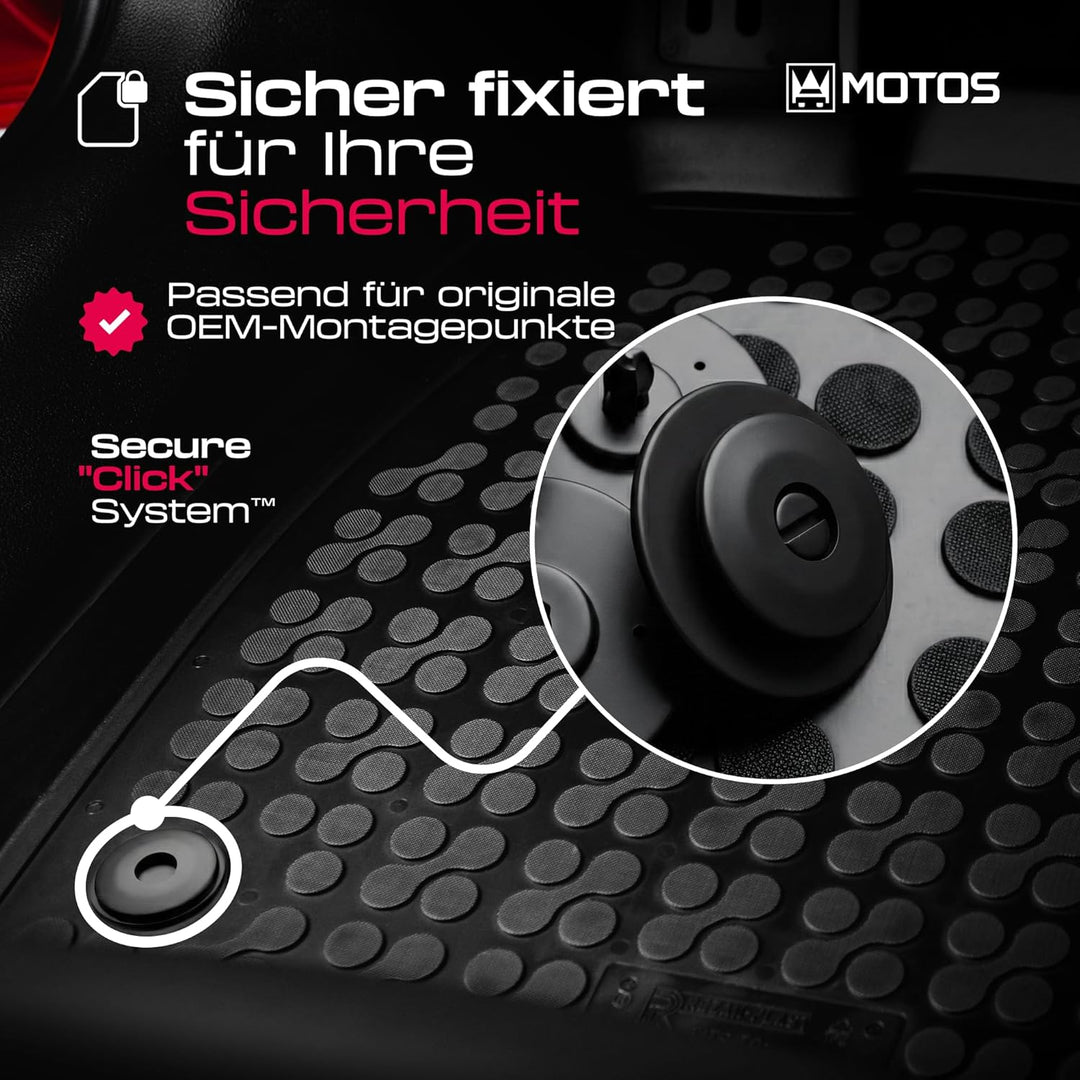 M MOTOS Gummimatten Auto Fussmatte passt für FIAT Sedici I 2005-2014 Verbessern Sie Ihren Reisekomfo