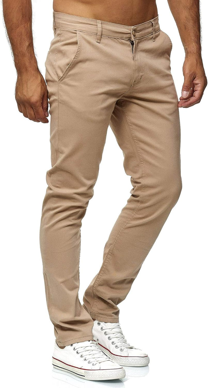 Elara Herren Chino Hose Slim Fit Stretch Chunkyrayan 29W / 34L Beige, 29W / 34L Beige