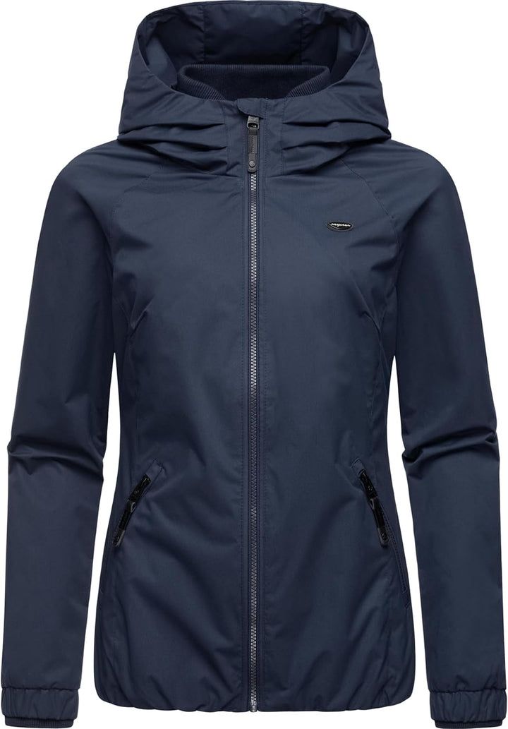 Ragwear Damen wasserdichte Übergangsjacke leichte Jacke kurz mit Kapuze Dizzie Intl XS-6XL, Navy024
