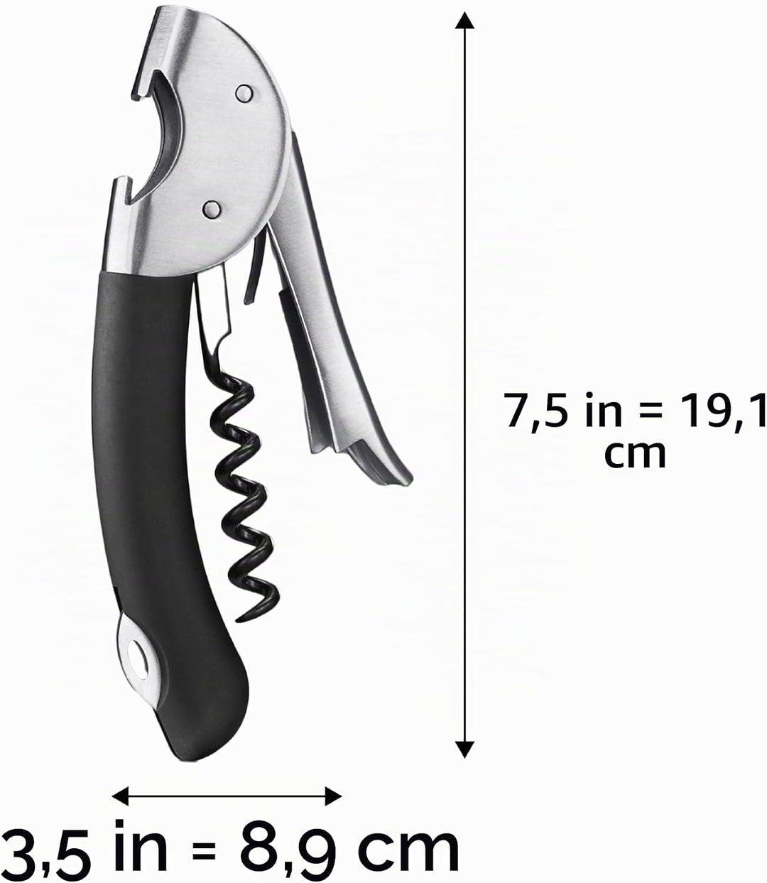 OXO Kellner-Korkenzieher aus Stahl mit Doppelhebel Kellnermesser, Kellnermesser