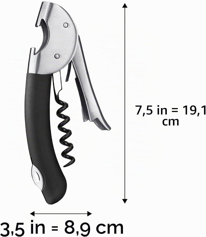 OXO Kellner-Korkenzieher aus Stahl mit Doppelhebel Kellnermesser, Kellnermesser