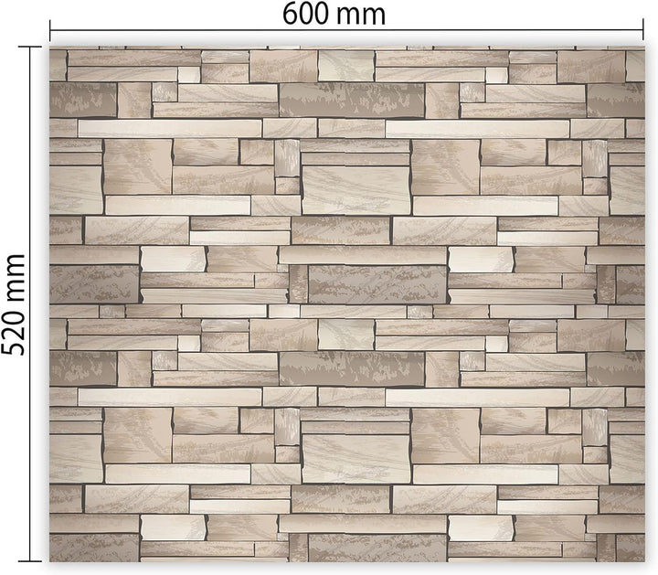 SmartDecoration Herdabdeckplatte Ceranfeldabdeckung aus Glas 60x52 cm Einteilig Motiv "Granitstein"