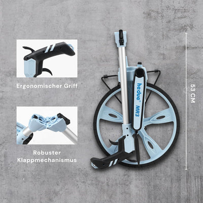 hedue® Messrad MR3 - Meterzähler mit grossem Raddurchmesser von 320mm, Streckenmesser klappbar