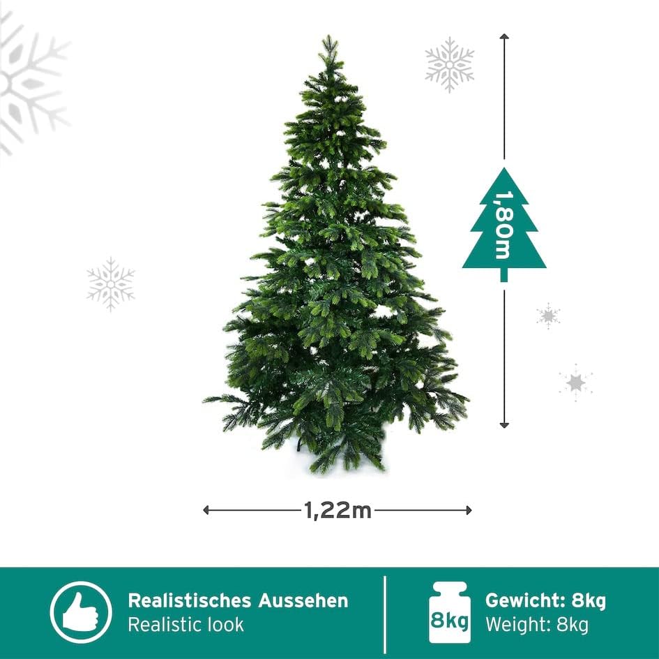 Künstlicher Weihnachten Baum – Weihnachtsbaum Kunststoff – Tannenbaum 180 – Künstlicher Baum – Natur