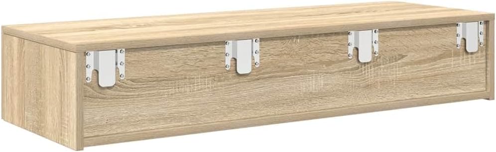 vidaXL Wandregal Mit Schubladen Sonoma-Eiche 100x36x19cm Holzwerkstoff, Wandschrank, Schweberegal, W