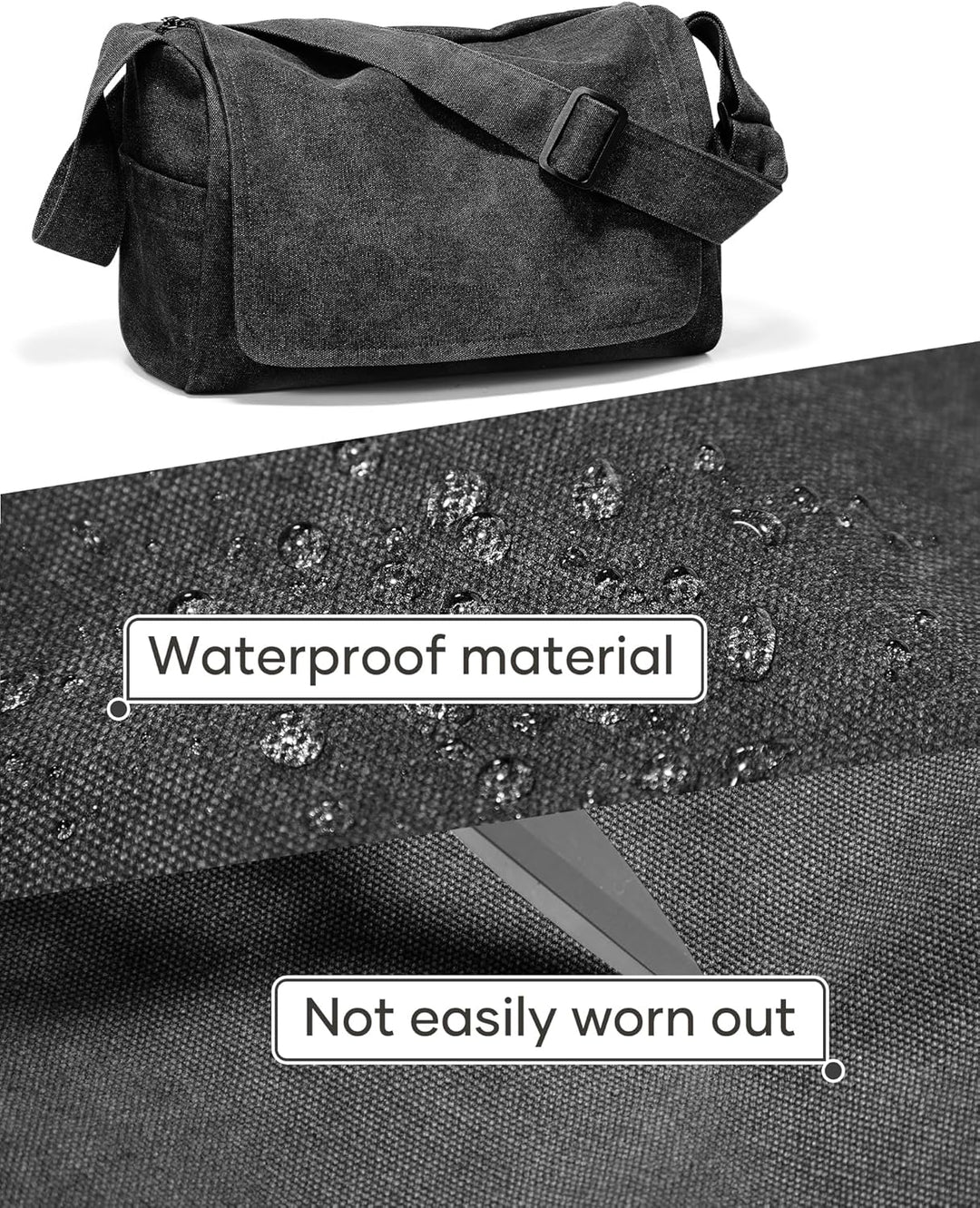 Umhängetaschen Herren aus Canvas, Vintage Canvas Messenger Bag, Laptoptasche 15.6 Zoll Arbeitstasche