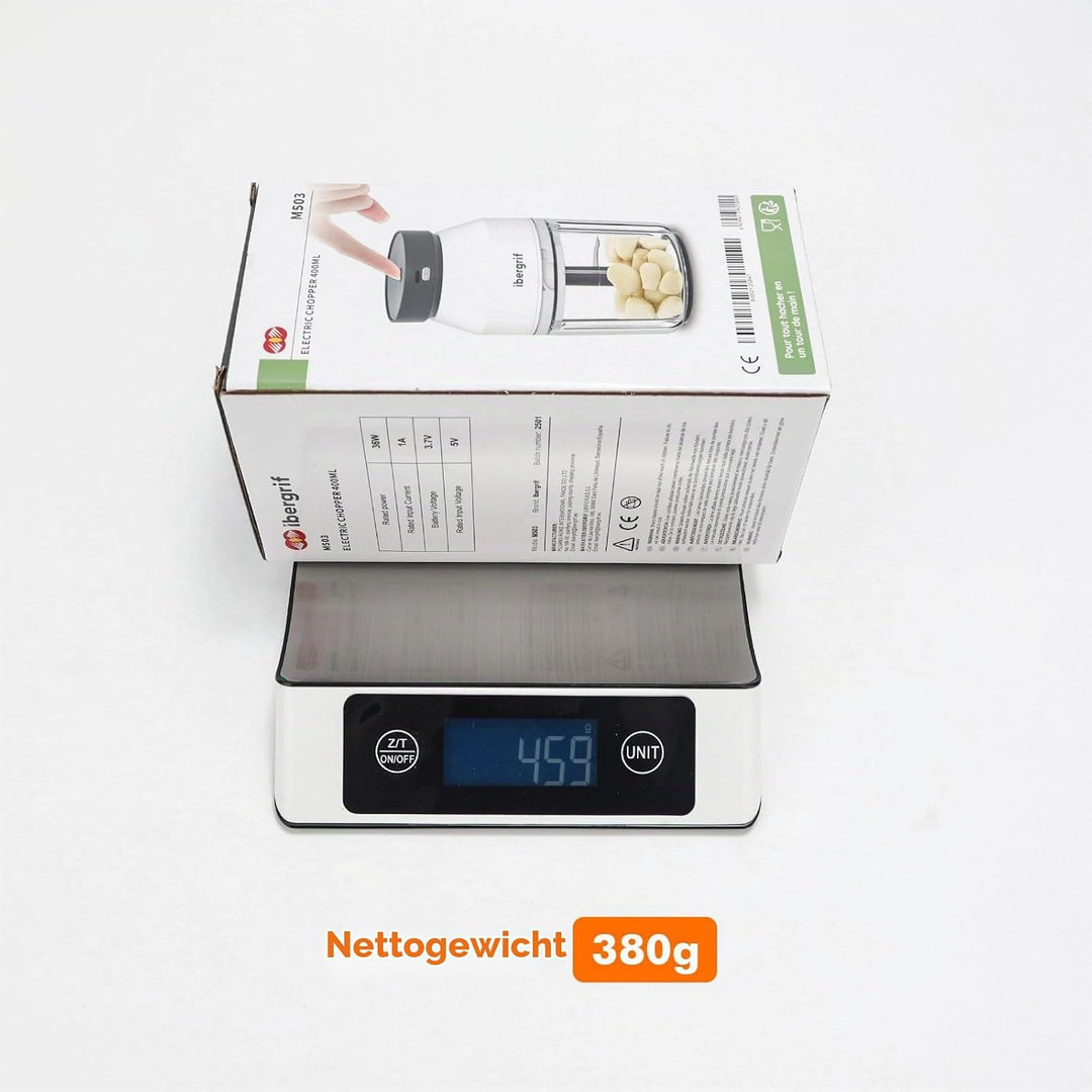 Ibergrif M503 Multizerkleinerer Elektrisch,Zerkleinerer Elektrisch 400ml, USB-Aufladung, Portabilitä