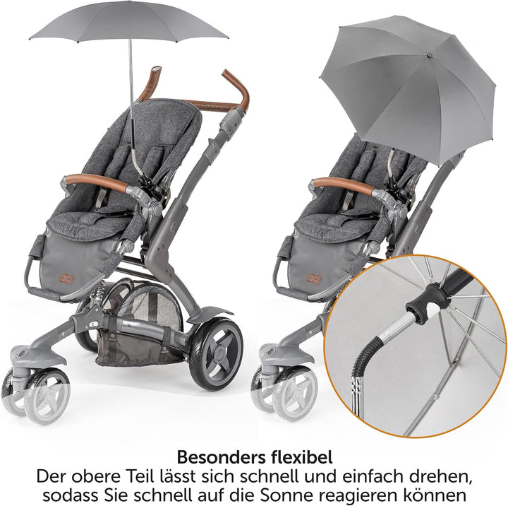 Zamboo Universal Sonnenschirm für Kinderwagen und Buggy - Grau grau, Hellgrau