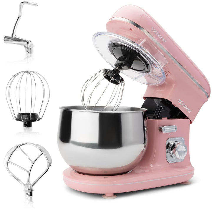 Bomann® Retro Küchenmaschine zum backen | Knetmaschine 5L mit starkem 1100W Motor | Teigmaschine ink