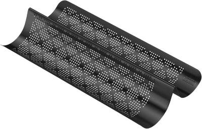 Original Kaiser Inspiration Baguette Backblech perforiert 40,5 x 20cm, Baguette Backform für 2 Bague