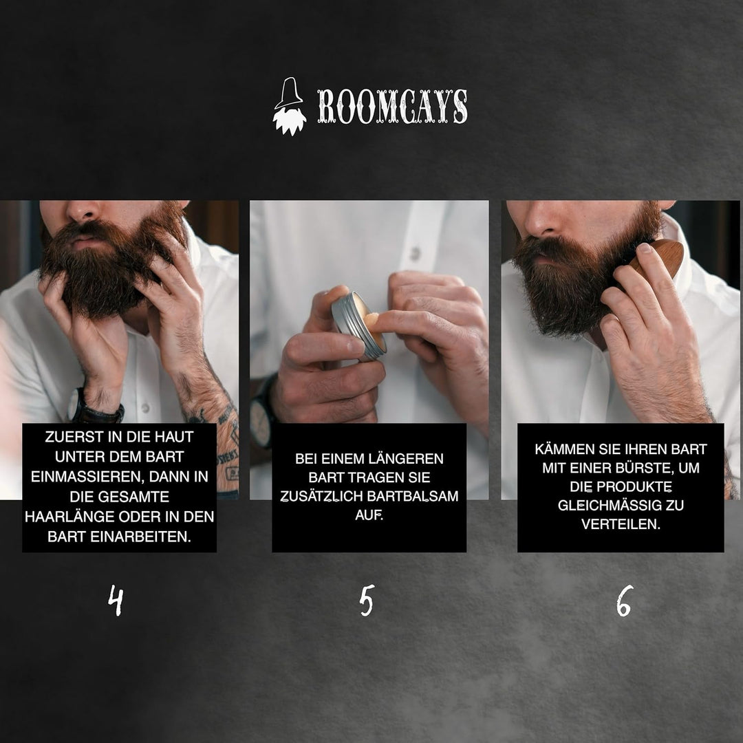 Roomcays Bartöl Herren mit Arganöl und Jojobaöl 50 ml - Intensive Bartpflege für einen gepflegten Ba