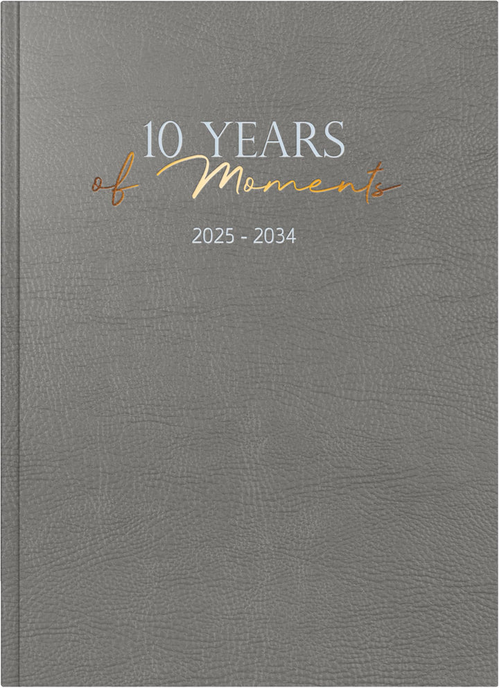 rido/idé 10-Jahres-Kalender Premium 2025-2034 „10 Years of Moments“ | A4, Kunstleder