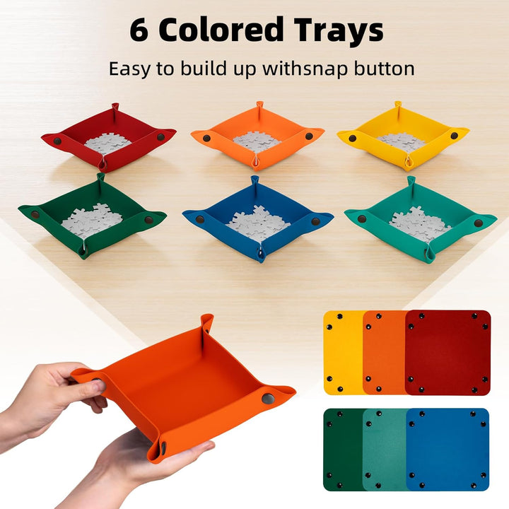 LOTMOFUN Puzzle Board, Tragbare Puzzlematte mit Transparenter Wasserdichter & Staubdichter Abdeckung