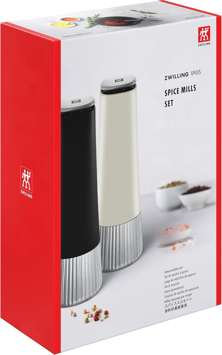 ZWILLING Spices Gewürzmühlen-Set, 2-tlg, Keramikmahlwerk, stufenlos verstellbar, fein bis grob, für