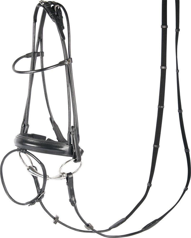 Harry's Horse Hoofdstel Luxe, rondgenaaid, Farbe:schwarz, Grösse:Pony S schwarz, S schwarz