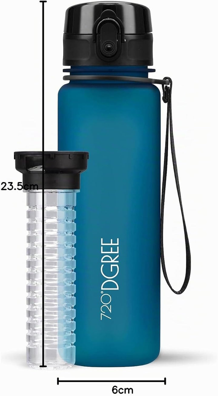 720°DGREE Trinkflasche “uberBottle“ 350ml, 500ml, 650ml, 1l softTouch +Früchtebehälter - Auslaufsich