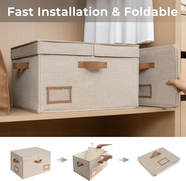 StorageWorks Grosse Kleidung-Aufbewahrungsboxen, Stoffboxen mit Trennwand, Körbe für Kleidung, Wäsch