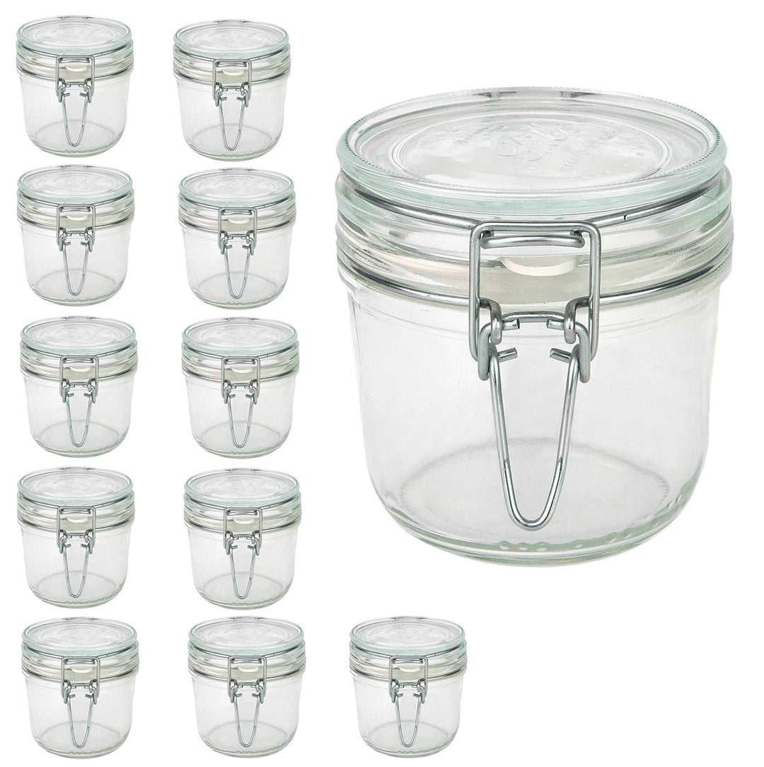 Bormioli Fido Gläser mit Bügelverschluss 12 teilig | Füllmenge 350 ml | Luftdichte Konservierung dur