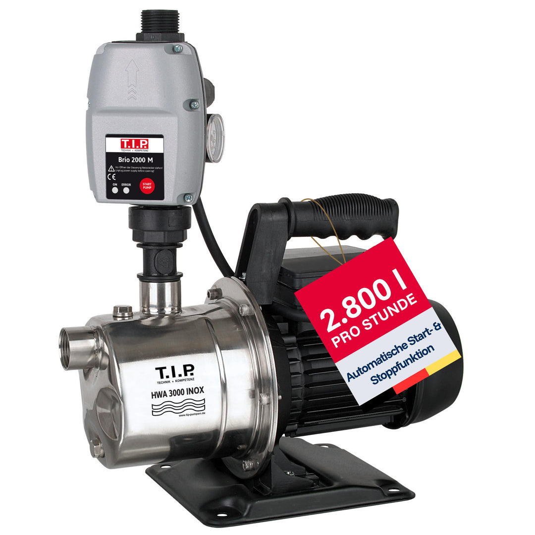 T.I.P. Hauswasserautomat Edelstahl (2.800 l/h Fördermenge, 42 m Förderhöhe, 4,2 bar Druck, 550 W, El