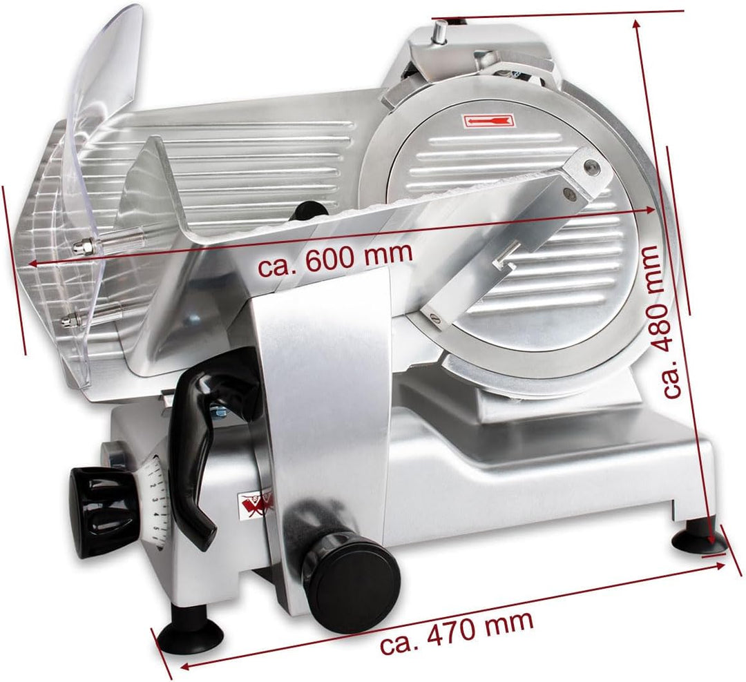 Beeketal 'Profi 300' Aufschnittmaschine mit Ø 300 mm Spezialmesser (glatte Schneide), Schnittstärke