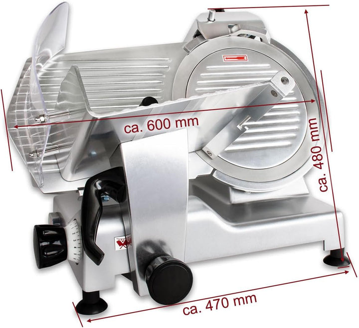 Beeketal 'Profi 300' Aufschnittmaschine mit Ø 300 mm Spezialmesser (glatte Schneide), Schnittstärke