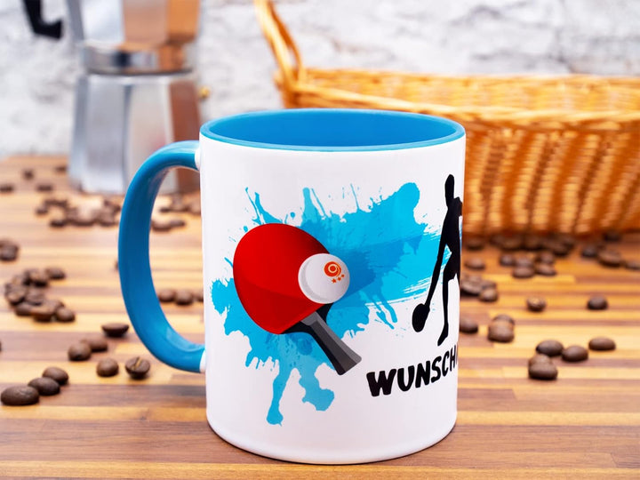 Tischtennis Tasse mit Name personalisiert Becher Geschenkidee Tischtennisspieler Geschenk für Traine