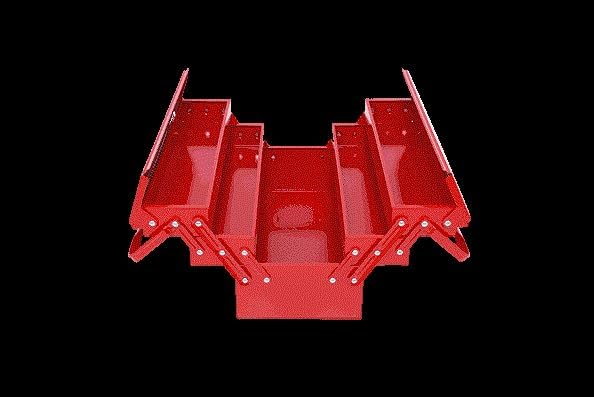 KS Tools 999.0125 - Werkzeugkasten aus Metall, 5 Fächer - 430 x 200 x 200 mm - Bau- und DIY-Werkzeug