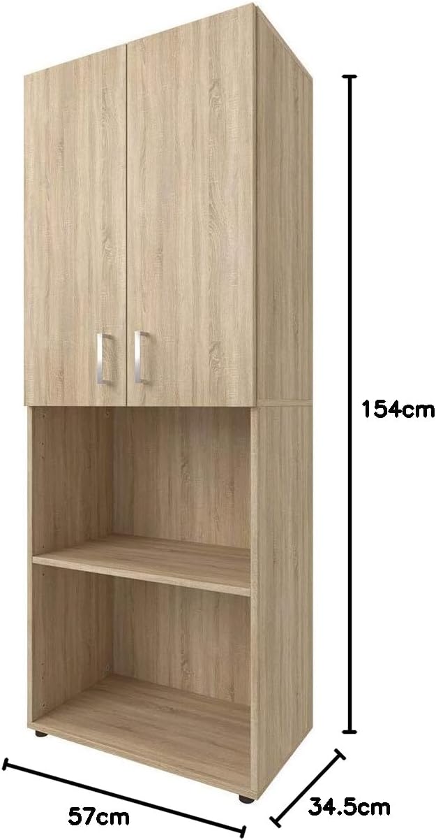 Kombi Schrank Aktenschrank Standschrank Beistellschrank Regal Büro Trio 22" Sonoma/Eiche Sonoma/Eich