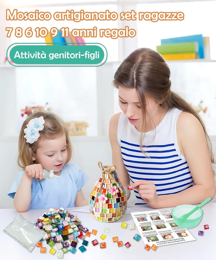 Daity Mosaik bastelset Kinder 7 8 6 10 9 11 Jahre Geschenk Mädchen 6-12 Jahre Mosaik Bastelset Erwac