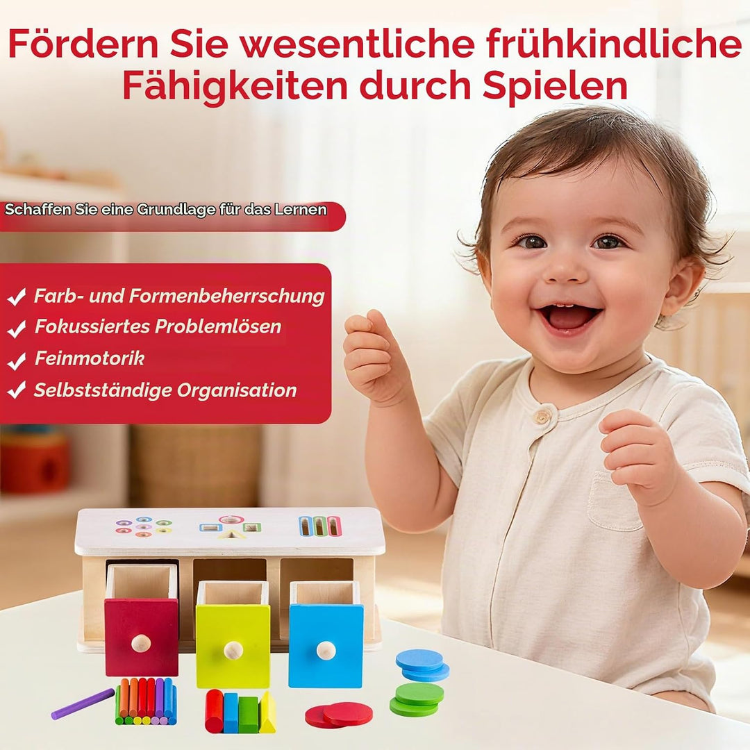 Montessori Spielzeug ab 1 Jahr Mädchen Jungen, Holzspielzeug ab 1 Jahr, Motorik Spielzeug &amp; Steckspi