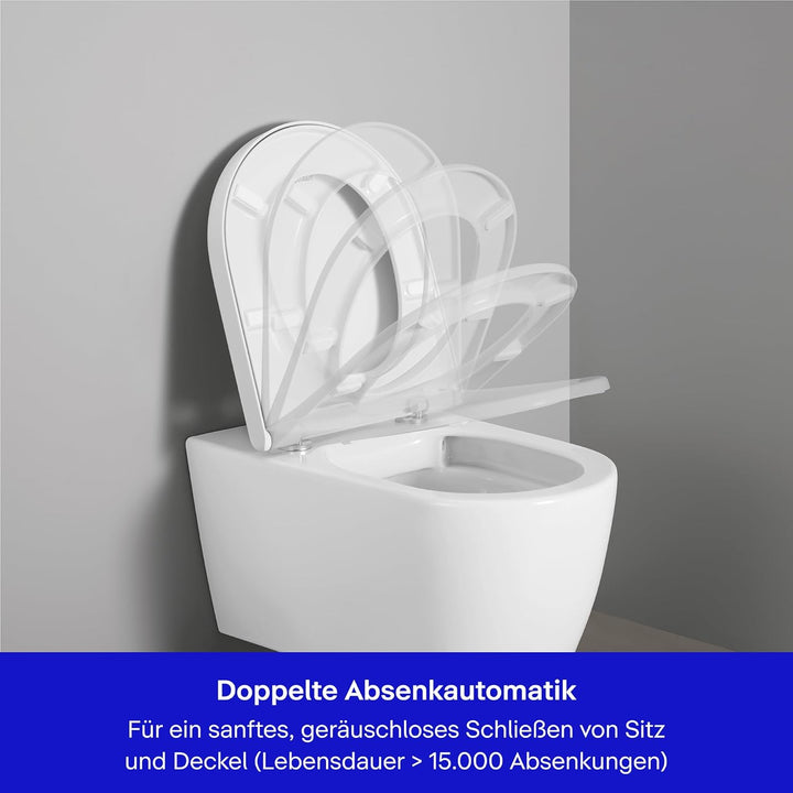 Duravit WC-Sitz Univavo, WC-Sitz D-shaped, Klobrille mit doppelter Absenkautomatik, Toilettendeckel