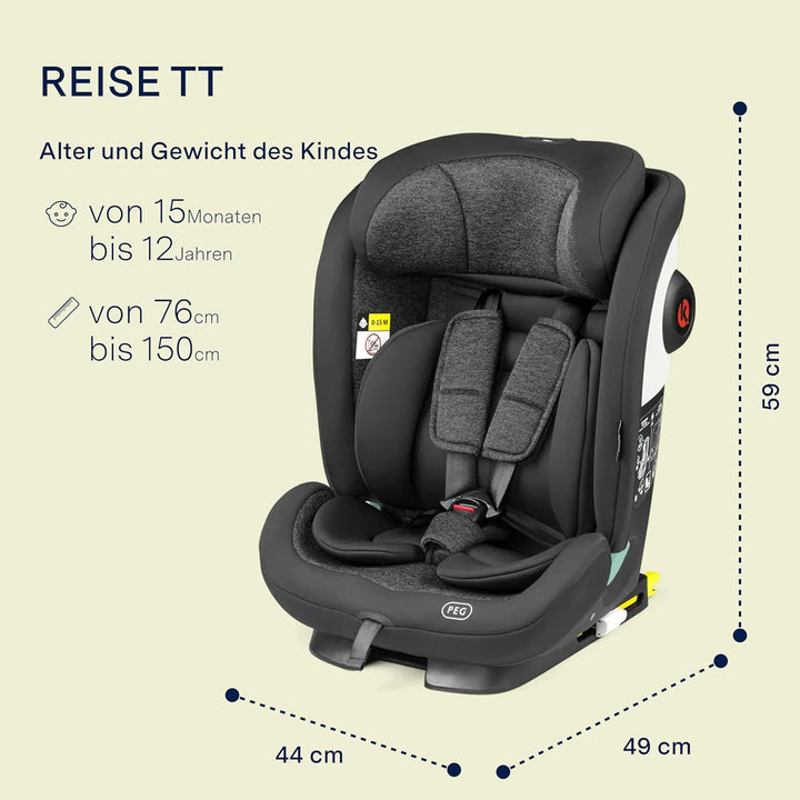 PEG VIAGGIO TT Evolutiver und neigungsverstellbarer i-Size-Autositz, zugelassen für Kinder von 76 bi