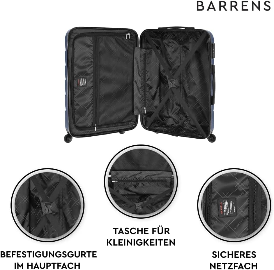 BARRENS Mittel Koffer | Aufgabegepäck | 67x46x26 cm | 63 L | Hochschlagfestes ABS-Material | Chiffri