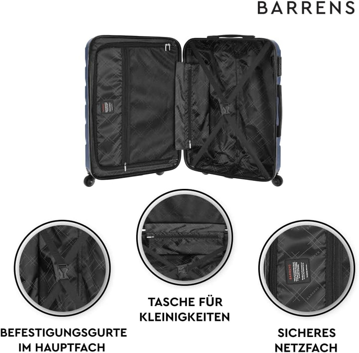 BARRENS Mittel Koffer | Aufgabegepäck | 67x46x26 cm | 63 L | Hochschlagfestes ABS-Material | Chiffri