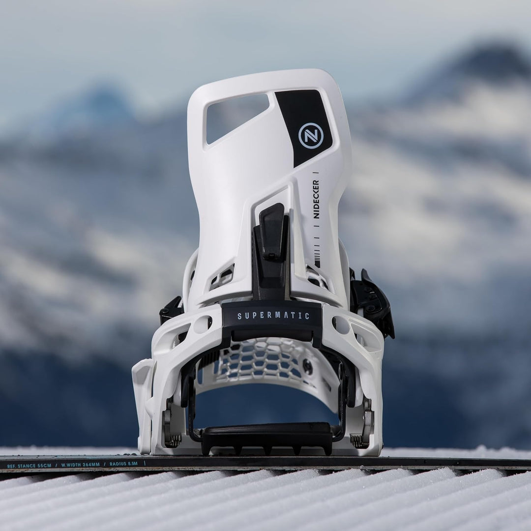 Nidecker Unisex-Erwachsene Supermatic Snowboard-Bindungen, Weiss/opulenter Garten, XL (11-15)