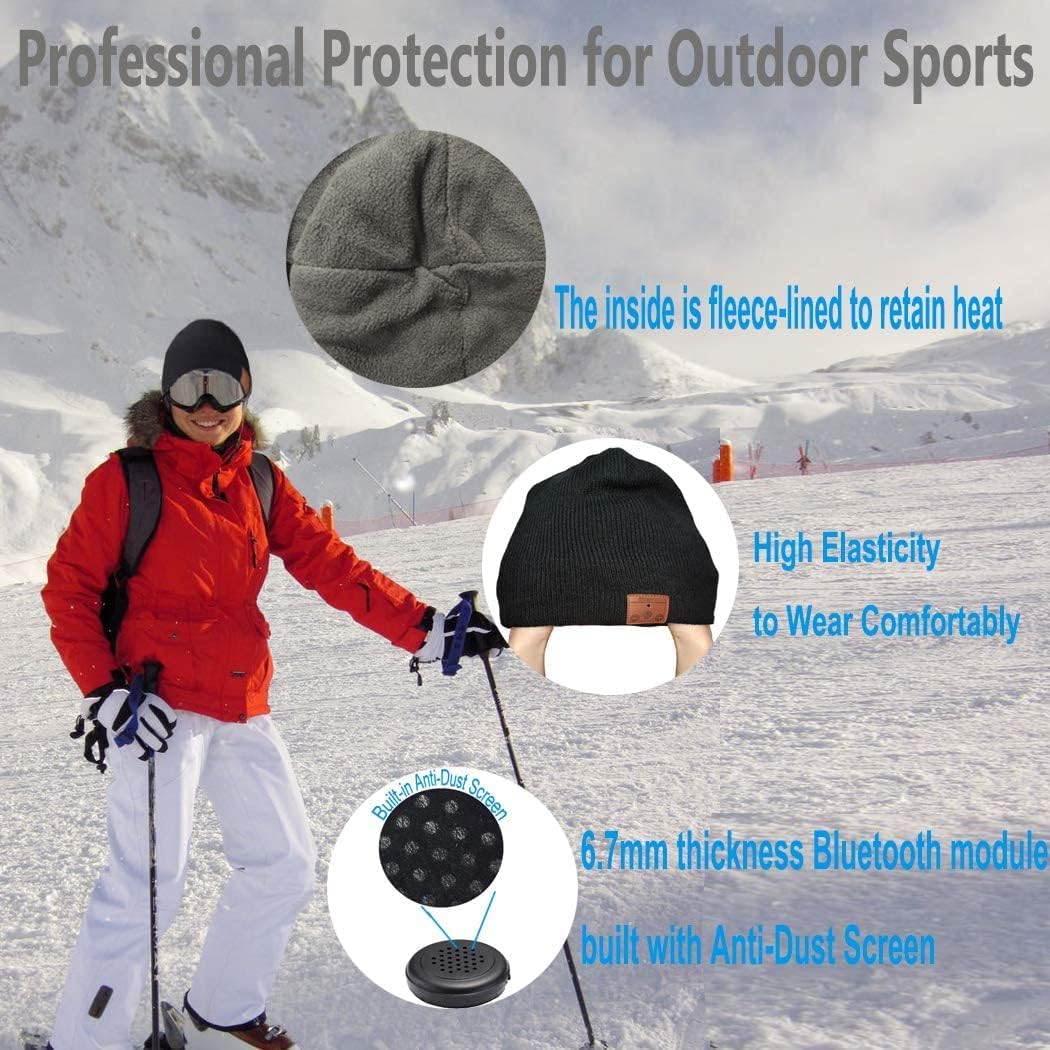 Bluetooth Beanie Mütze mit Kopfhörern Bluetooth Musik Hut Wireless Mütze Ausgestattet mit Bluetooth