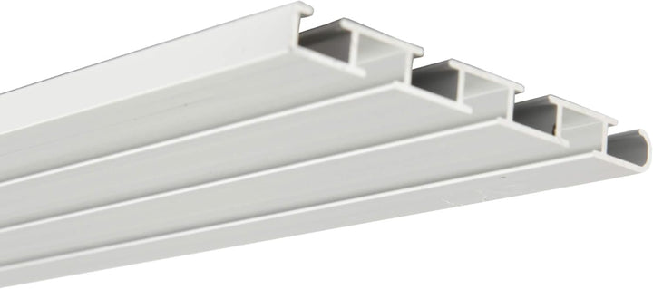 Vorhangschiene Aluminium - Weiss "3 Lauf" 120cm - Flache Gardinenschiene (7mm) - inkl. Vorhanggleite