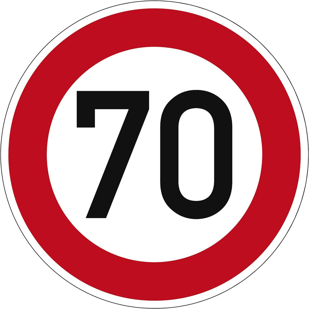 Verkehrszeichen Zulässige Höchstgeschwindigkeit 70 Nr. 274-70 | Ø 420mm, Alu 2mm, RA1 | Original Ver