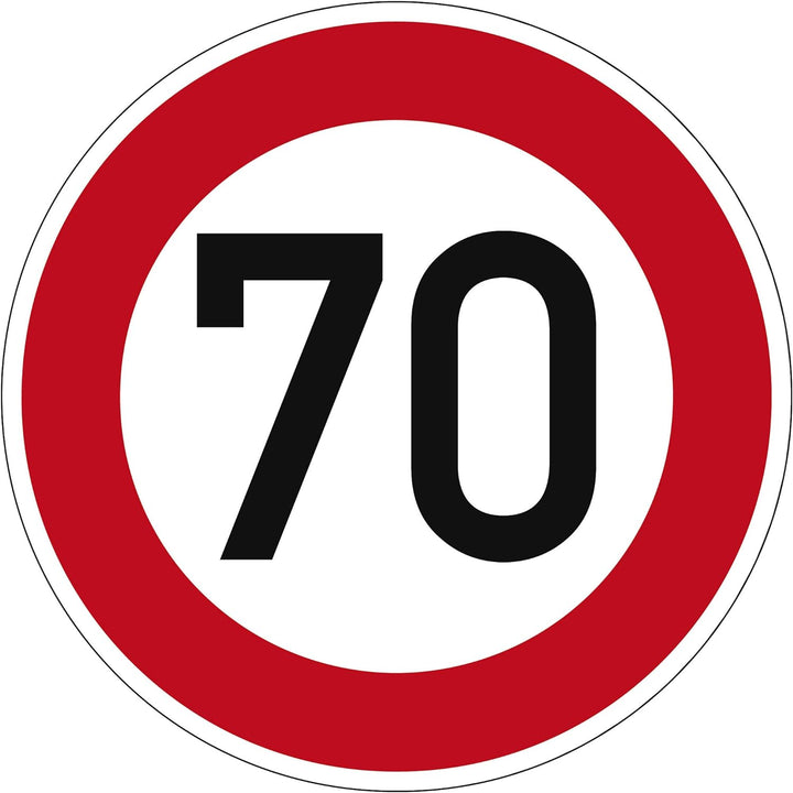 Verkehrszeichen Zulässige Höchstgeschwindigkeit 70 Nr. 274-70 | Ø 420mm, Alu 2mm, RA1 | Original Ver