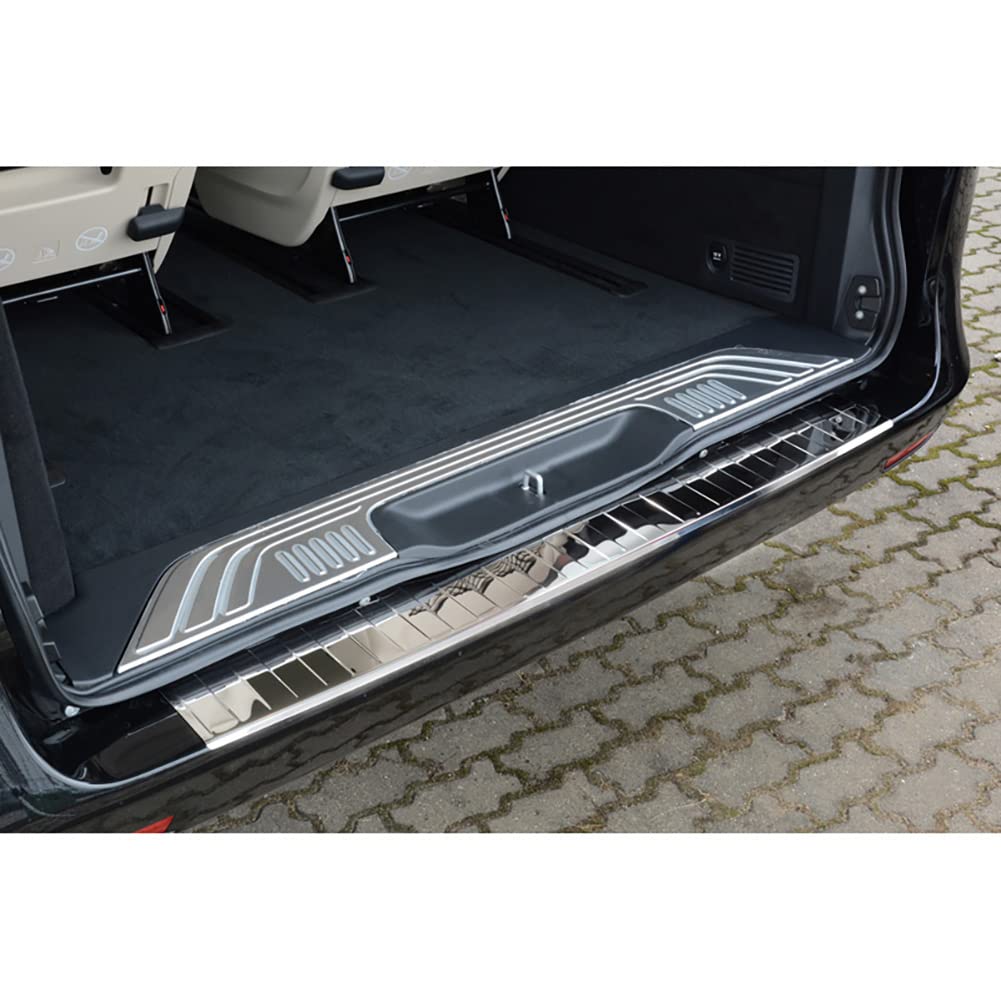 Avisa Chrom Edelstahl Heckstossstangenschutz kompatibel mit Mercedes Vito/V-Klasse 2014-2019 & Facel