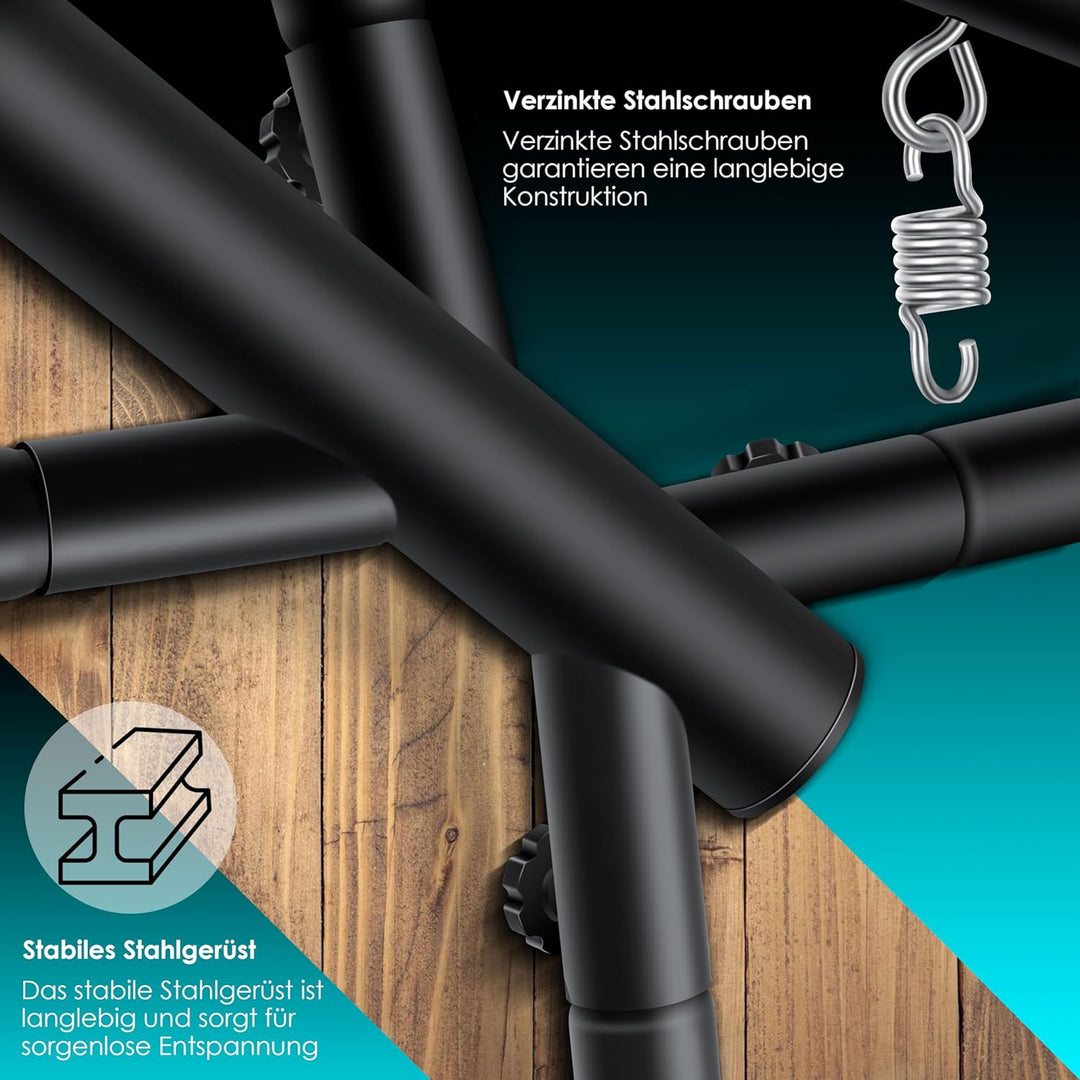 KESSER® Luxe Hängesessel mit Gestell + weiches Sitzkissen und Abdeckung, Seitenpolsterung, Rückenkis