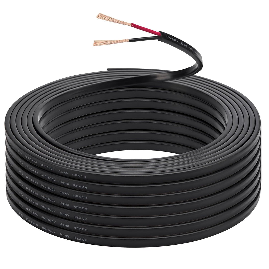DARKGUARD 2 Adriges Anhängerkabel - 2x1.5mm² Kupfer Kabel für Anhänger 2 Polig 12V/24V - Anhänger Ve