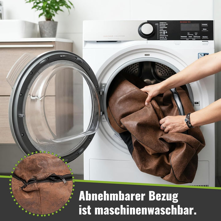 CopcoPet – Hundebett Emma in Wildlederoptik – Hundekörbchen mit abnehmbarem, waschbarem Bezug – Hund