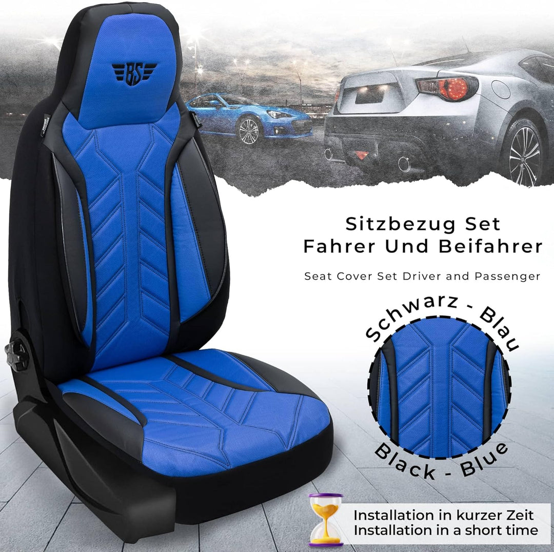 BREMER SITZBEZÜGE Mass Sitzbezüge Schonbezüge für Mercedes GLK X204 DPL506 DPL506 - Schwarz/Blau GLK