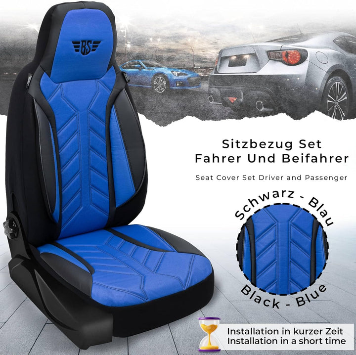BREMER SITZBEZÜGE Mass Sitzbezüge Schonbezüge für Mercedes GLK X204 DPL506 DPL506 - Schwarz/Blau GLK